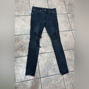 Edgy Black Distressed Skinny Jeans